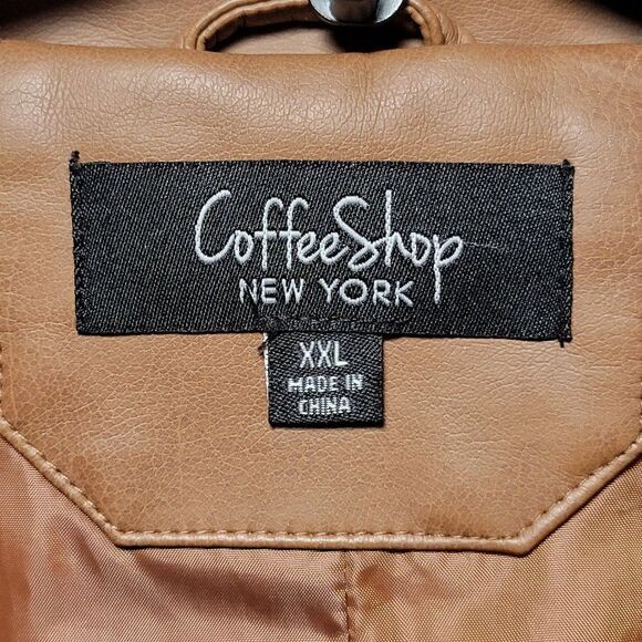 CoffeeShop Juniors' Faux-Leather Moto Jacket Sz XXL - Picture 9 of 13